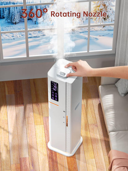 2.64Gal Humidifiers for Bedroom Large Room, Warm and Cool Mist up to 500ft², Top Fill Diffuser Ambient Light, 3 Mist Modes, 24H Timer, 35dB Quiet Humidifier for Home Office Plants