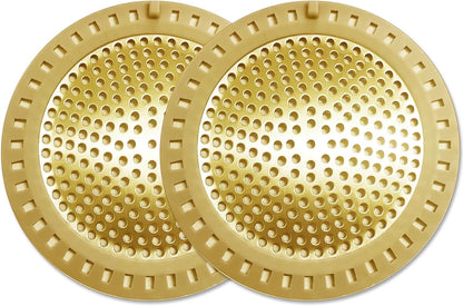 Seatery 2PCS Shower Drain Hair Catcher, Shower Drain Strainer, Stainless Steel with Silicone Edging, 4.75 Inch Diameter