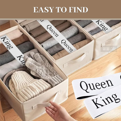 20 Pieces Bed Sheet Organizer Bands, Bed Sheet Size Label Bands for Linen Closet Organizers and Storage, Elastic Bedding Bands Labels for Organizing Bed Sheets (King Queen Twin Full)