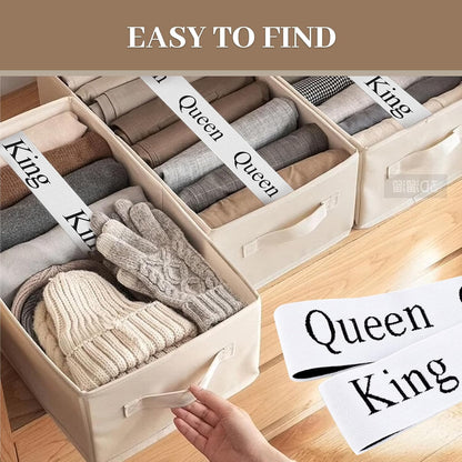 20 Pieces Bed Sheet Organizer Bands with Size Labels for Linen Storage