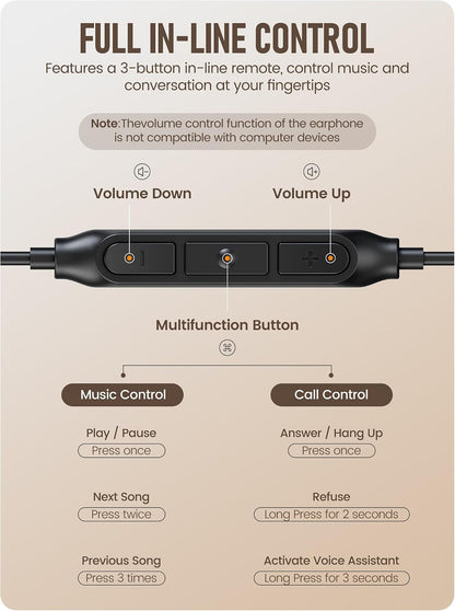 Sleep Earbuds, Hearprotek 2 Pairs Ultra Soft Lightweight Silicone Sleeping Earphone Headphones with Volume Control and mic for Side Sleeper, Snoring, Air Travel, Relaxation (Black)