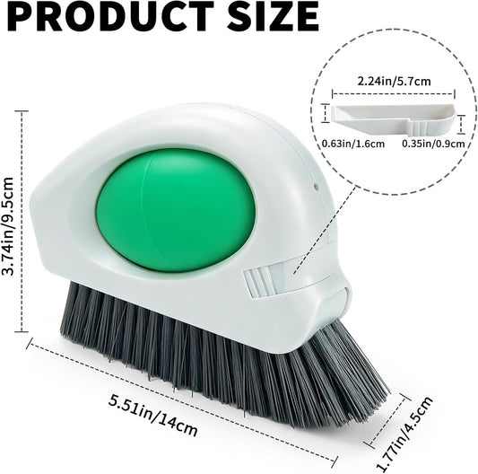 Allinside 2 in 1 Groove Cleaning Brush, Window Track Cleaning Tools with Soft Air Bulb, Press-to-Blow Crevice Cleaner for Sliding Door Tracks, Window Sills, Keyboards and Tight Spaces