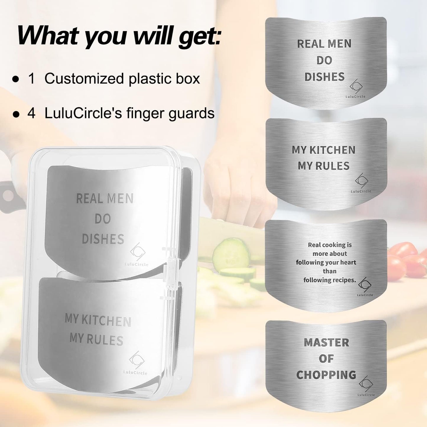 Finger Guards for Cutting, Stainless Steel 304 Finger Guard for Cutting Food, Finger Protectors, Finger Protector, Avoid Hurting when Slicing and Dicing, Black 2 Pieces
