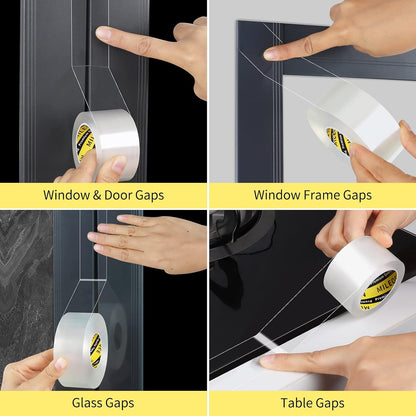 Window Seal Strip Tape for Winter Clear,1in x 32.8FT | Weather Stripping Sealing Insulation Tape for Windows and Door, Window Frame Sealer Draft Blocker Doors Seals Strips