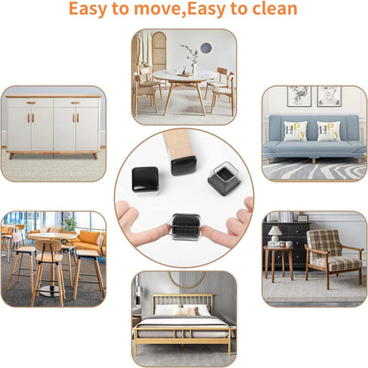 Chair Sliders for Carpet, 16PCS Furniture Sliders for Carpeted Floors & Hardwood Floors, Round Chair Glide Pads for Quickly and Easily Moving Furniture, Protect Floor(Clear, Fit 0.75"-1.1") | Chair Glides for Carpet & Hardwood Floor, Furniture Slides