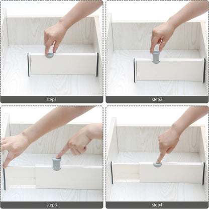 TENABORT Set of 8 Adjustable Drawer Dividers Organizer Separators Plastic Dresser Organizer for Bedroom, Bathroom, Closet, Office Desk, Kitchen Storage