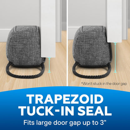 Comfyanno 38” Weighted Under Door Draft Stopper, 2.2lb Door Wind Blocker | Fits 3” Large Gap, Block Air Draft from Bottom Door, Fits Front Door, Bedroom Door, Interior Door, Easy to Install, Black