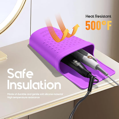 ZAKRA Curling Iron Holder,Heat Resistant Silicone Holder for Flat Iron,Hair Straightener,Hot Hair Tools,Vanity Accessories Organizer.(Grey)