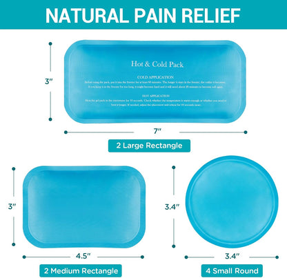 Small Ice Packs, 6 Pcs, Reusable Mini Gel Cold Packs for Injuries, Hot Cold Compress for Kid's Boo Boos, Headaches, Wisdom Teeth, Breastfeeding, Pain Relief, Fever, Mosquito Bite, First Aid 3" X 4.5"