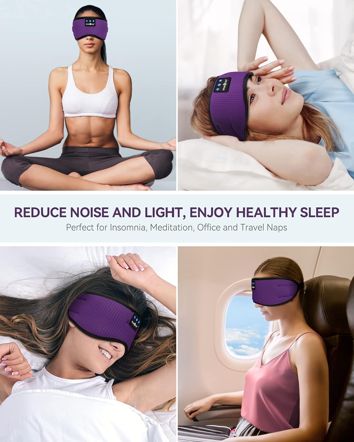 MUSICOZY Sleep Headphones Bluetooth 5.4 Sleep Mask with HD Sound