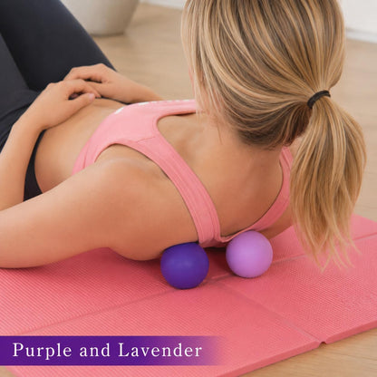 Massage Lacrosse Balls for Myofascial Release, Trigger Point Therapy,Manual Massage Balls, Muscle Knots, and Yoga Deep Tissue Massage. Set of 2 Firm Balls (Ivory and Off-White)