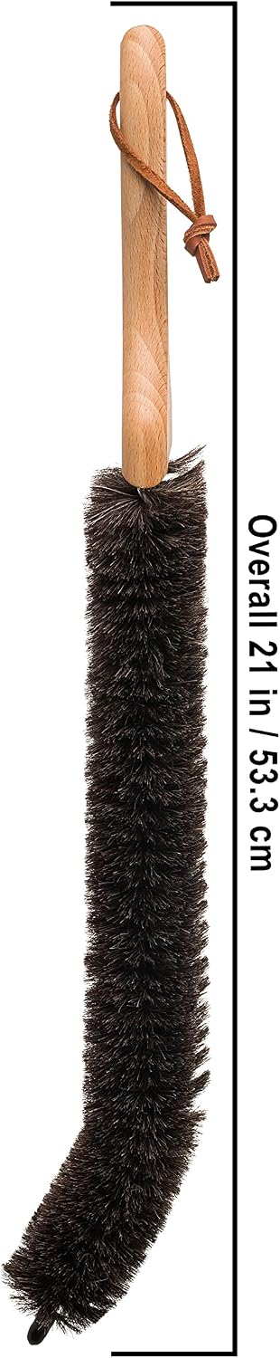 Redecker Natural Pig Bristle Radiator Brush with Oiled Beechwood Handle, 18-1/2-Inches