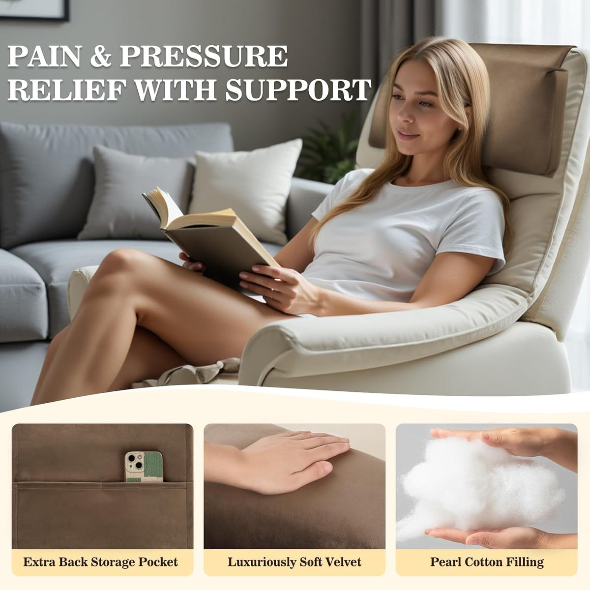 Recliner Headrest Pillow, Adjustable Comfort Neck & Head Support Pillow