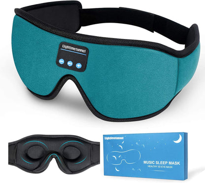 Sleep Headphones, Bluetooth 5.0 Wireless 3D Eye Mask, Lightimetunnel Washable Sleeping Headphones for Side Sleepers With Adjustable Ultra Thin Stereo Speakers Microphone Hands Free for Insomnia Travel