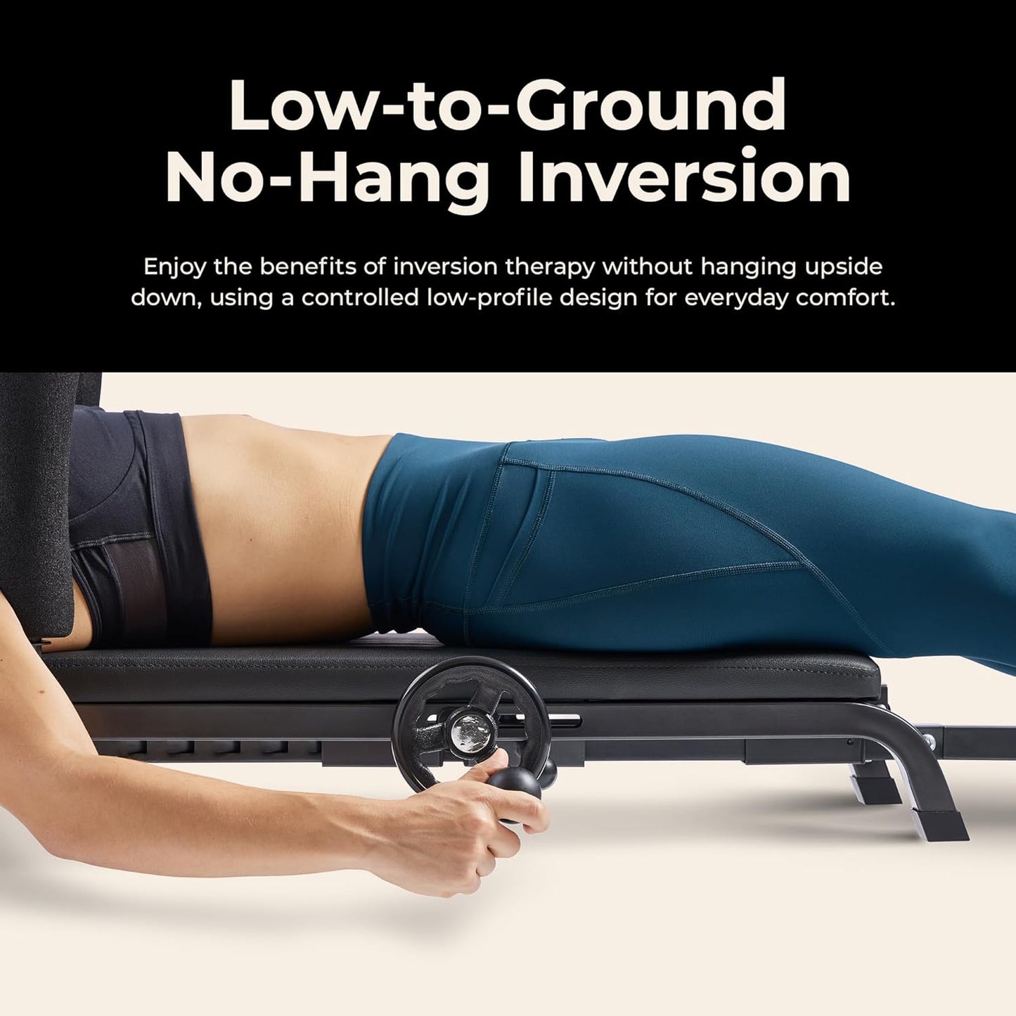 Sunny Health & Fitness Decompression Stretch Table for Back Pain Relief | No-Hang Inversion Therapy, 400LB Capacity, Precise Stretch Control, Spinal Alignment Support, Improved Flexibility