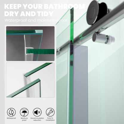 Frameless Shower Door Bottom Seal Strip for 3/8"(10mm) Thick Glass, Super Clear 36 Inch Long 2PCS Shower Door Seal, to Water Block