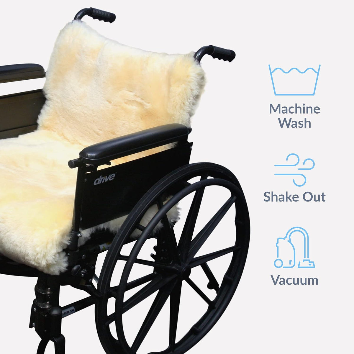 Sheepskin Ranch Wheelchair Armrest Pads – Genuine Sheepskin Armrest Cushions for Wheelchairs & Office Chairs, Pressure Relief Support Pads for Seniors, Adults & Disabled Users - Made in the USA