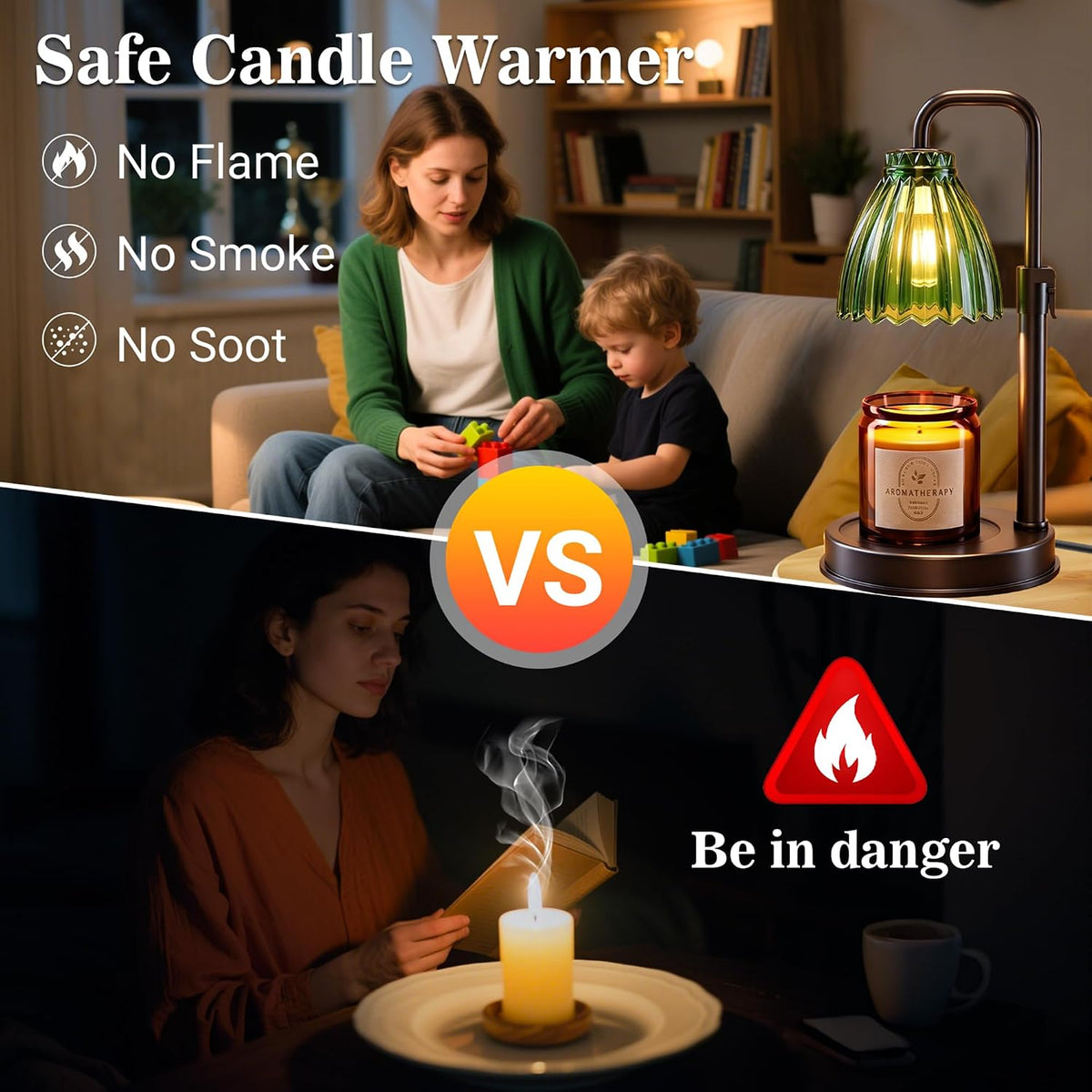 hyrion Candle Warmer Lamp with Timer, Gifts Adjustable Height Candle Lamp