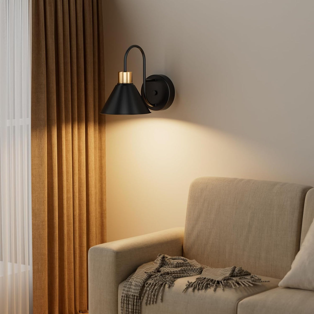 Frideko Rechargeable Wall Sconces Set of Two, 3 Color Dimmable Battery Operated Wall Lights with Remote, Black Wireless Wall Lamp with Timer, Indoor Sconce Lighting for Living Room Bedroom Picture