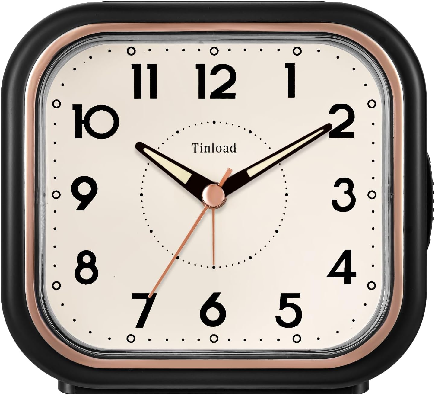 Tinload 4.3" Vintage Retro Analog Alarm Clock, Super Silent Non Ticking Clock with Manual Light, Snooze, Battery Operated, Simply Design, for Living Room, Bedroom, Bedside, Desk(Blue-V2)