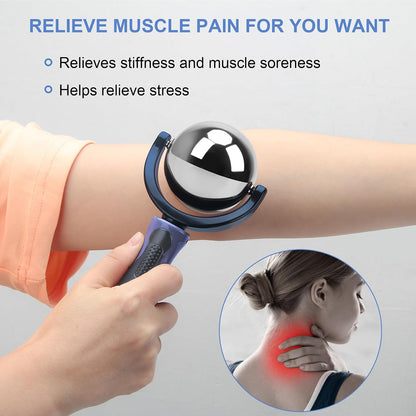Cold Massage Roller Ball with Handle-Back Muscle Metal Ice Roller Ball Tool