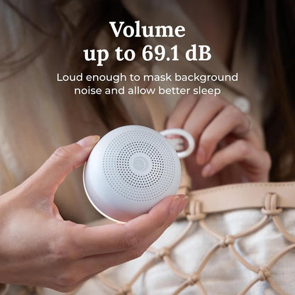 Yogasleep Travel Mini Portable White Noise Sound Machine, 6 Soothing Sounds, Volume Control, Dimmable Night Light, Sleep Therapy for Adults & Baby, USB Rechargeable, Lanyard Included