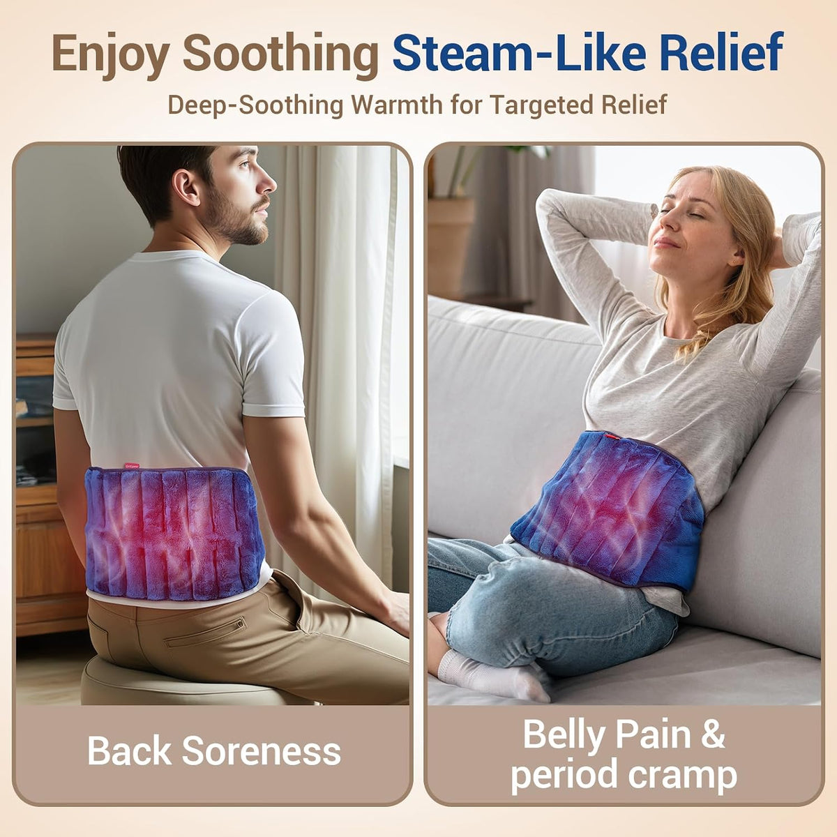 Comfytemp Microwavable Moist Heating Pad for Back and Waist Pain Relief