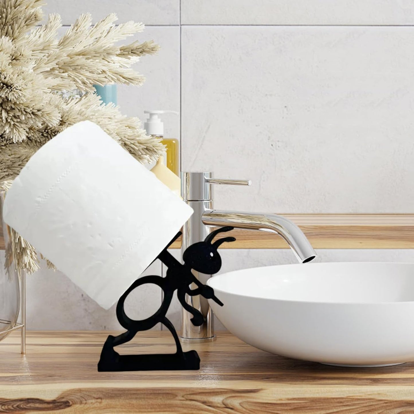 VELENTI Sheep Toilet Roll Holder - Funny Toilet Paper Holders Free Standing Cute Bathroom Decor - Premium 3D Printed Black Sheep Loo Rolls Holder - Hilarious Tissue Paper Roll Storage - Set of 3