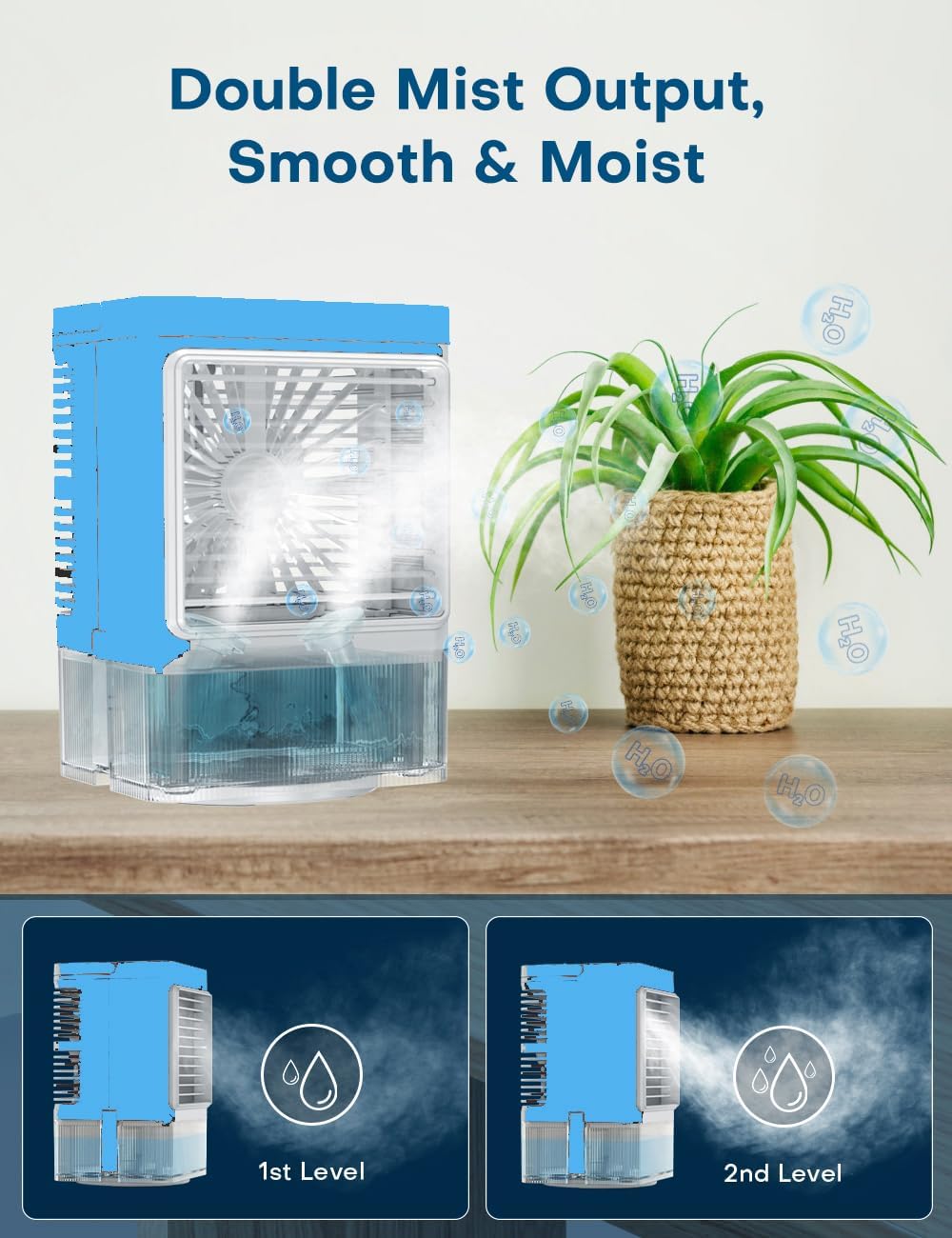 Windowless Air Conditioner w/4 Mode,3 Speed, Waterless Alert,2.4-Gal Tank for 24H Cooling, 12H Timer Swamp Cooler Air Conditioner, 20FT Remote,70° Auto Swing Evaporative Air Cooler for Bedroom