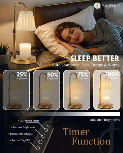 Modern Candle Warmer Lamp with Timer, Dimmable Candle Lamp Warmer, Mothers Day Birthday Gifts for Women Men, Black Candle Warmer, Adjustable Candle Light Warmer, Cozy Living Room Bedroom Home Decor