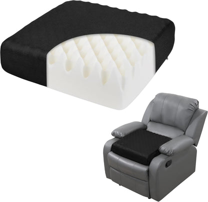 HOMBYS Egg Shaped Foam Recliner Chair Cushion for Elderly, 20×20×5inch Thicken & Extra Large Seat Cushion Cahir Pad for Couch, Armchair, Wheelchair for Easy to Reduce Hip & Lumbar Pain, Black