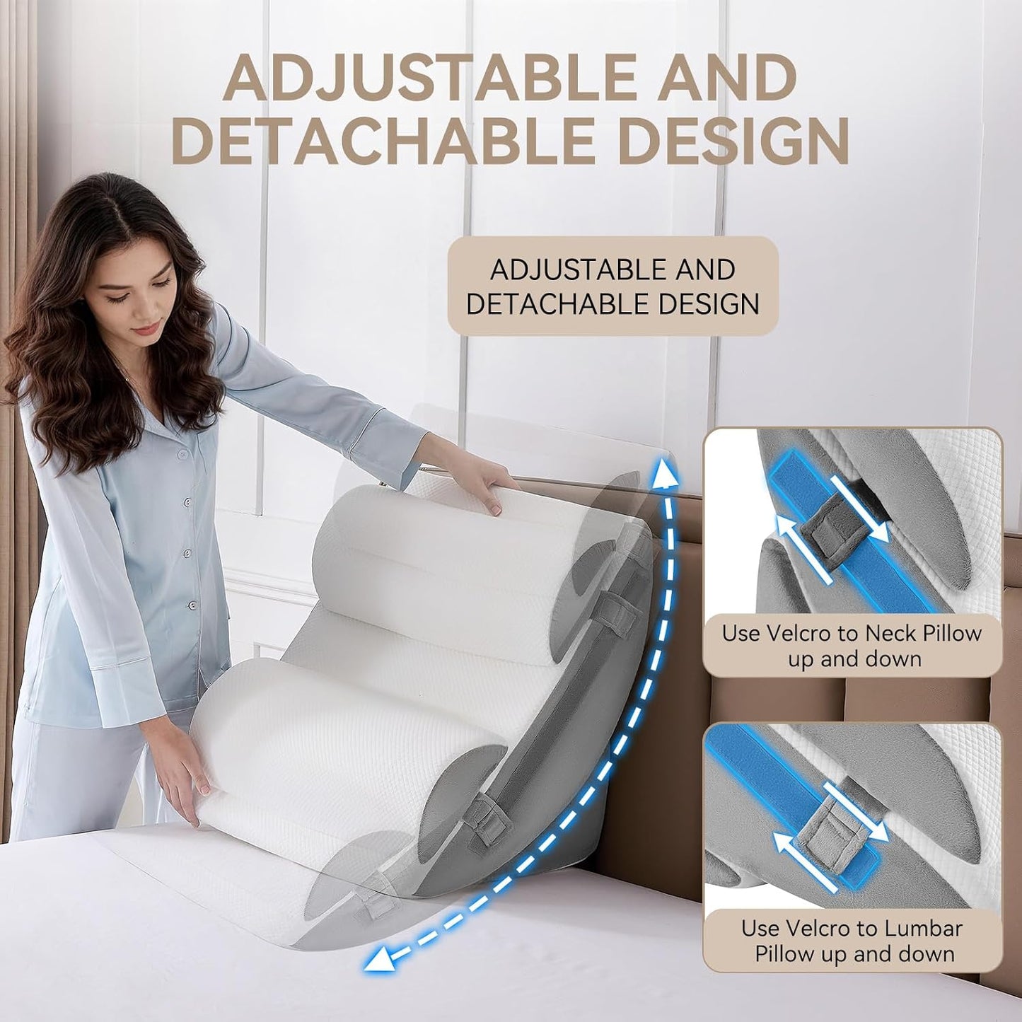 Yojoker Leg Elevation Pillows for Swelling, Memory Foam Wedge Pillow for Legs Blood Circulation, Leg Elevation Pillows for After Surgery, Knee Wedge Pillow for Sleeping Back Hip Ankles Relief