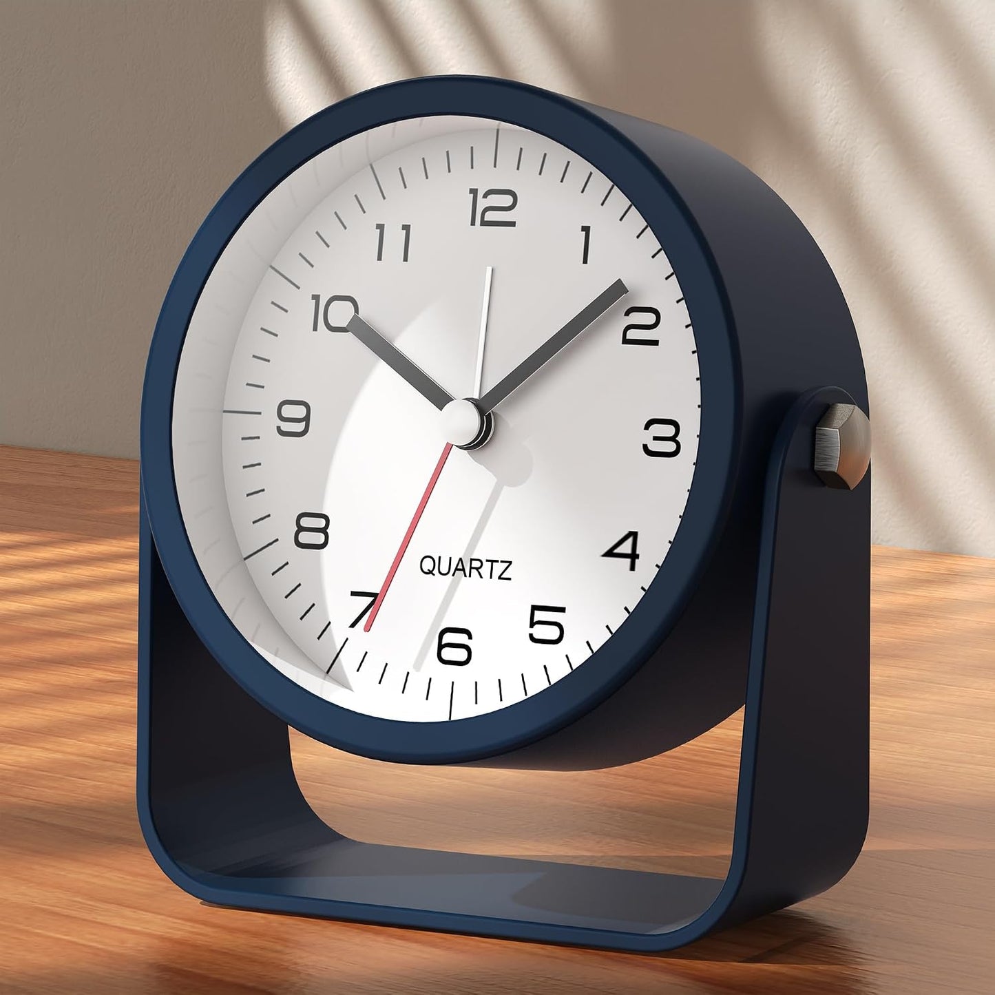 AYRELY® 3.5" Small Analog Travel Alarm Clock, Battery Operated Desk Clock | Cute Table Clock with Light, Adjustable Angle, Bedside, Bedrooms, Kids' Rooms and Living Room Decor (Orange)