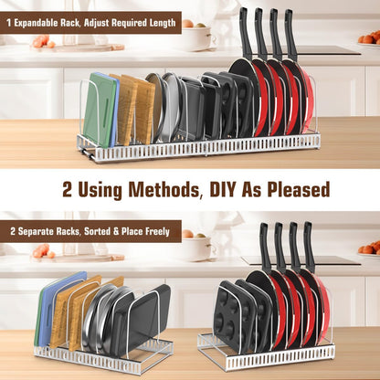 Housolution Cutting Board and Baking Tray Cookie Sheet Organizer, Black | 12"-23" Expandable, 14 Adjustable Dividers, Sturdy Metal Construction, Easy Assembly