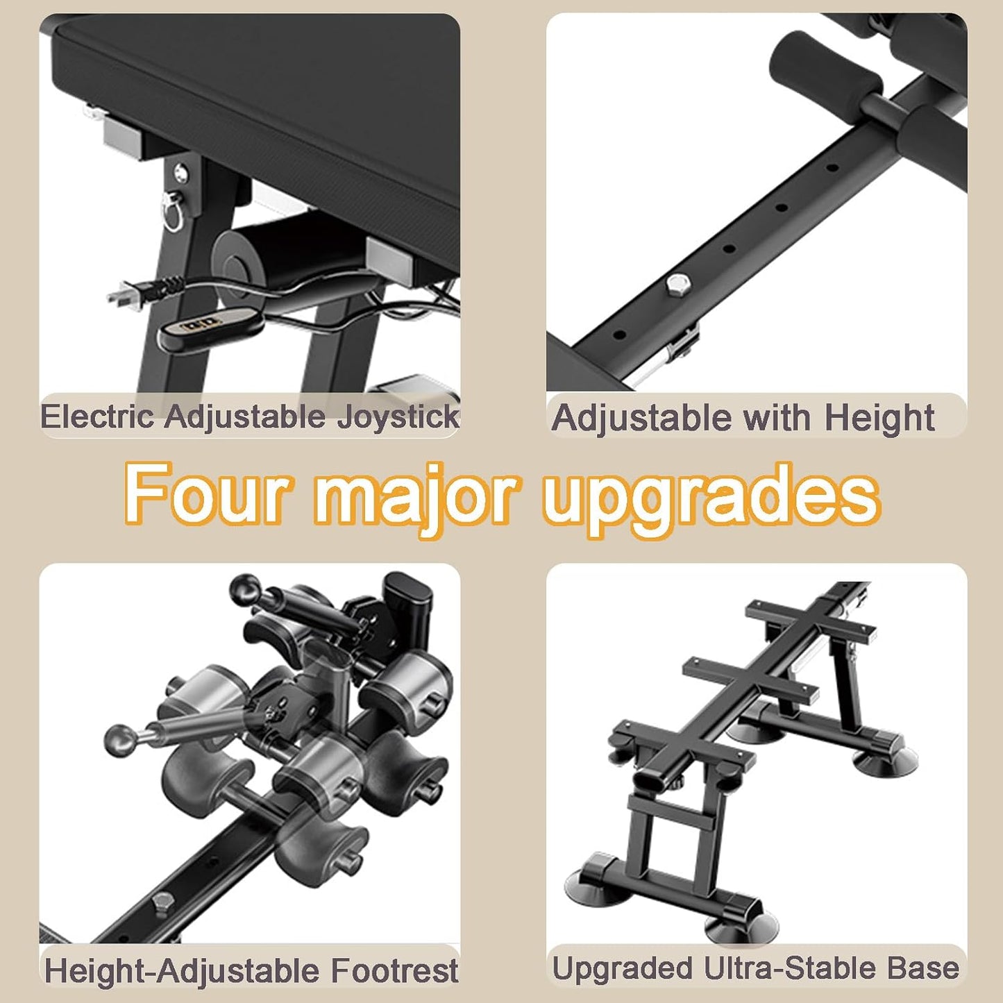 Fitness Full Body Traction Bed, Massage Cervical Traction Table for Lumber Stretching, Portable Inversion Table Alternative, Back Decompression Bench Machine for Home (Electric High)