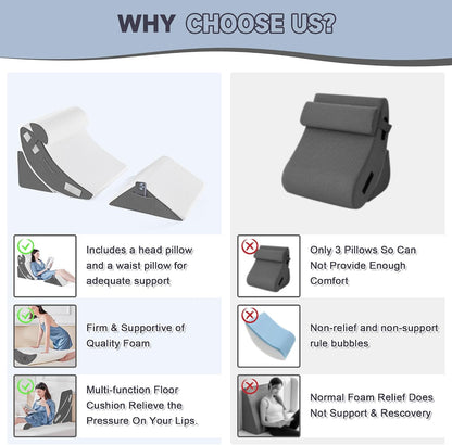 Yojoker Leg Elevation Pillows for Swelling, Memory Foam Wedge Pillow for Legs Blood Circulation, Leg Elevation Pillows for After Surgery, Knee Wedge Pillow for Sleeping Back Hip Ankles Relief