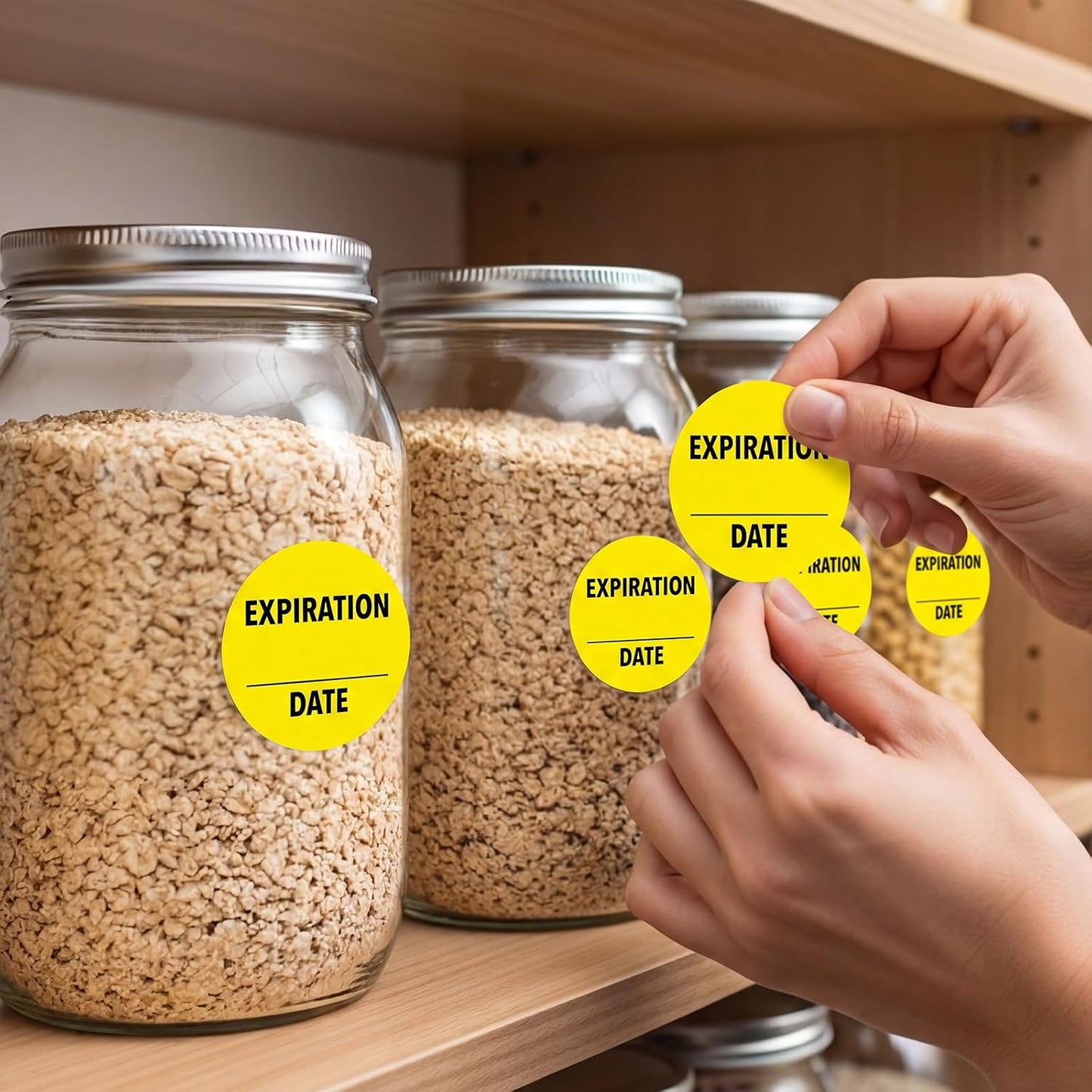 1000 Pcs Expiration Date Stickers - 1.5 Inch Small Food Labels for Marking Organizing Inventory, Food Container or Storage