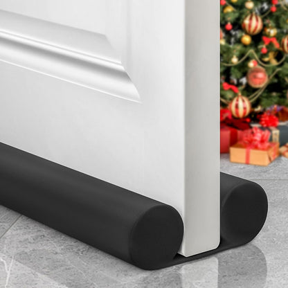 Under Door Draft Stopper - Door Sweep Gap Filler Seal 36 Inch Black | Adjustable Fit Most Doors, Machine Washable Fabric, Quick Setup, Noise Blocker, Draft Seal, Dust Insect Block, Energy Saving