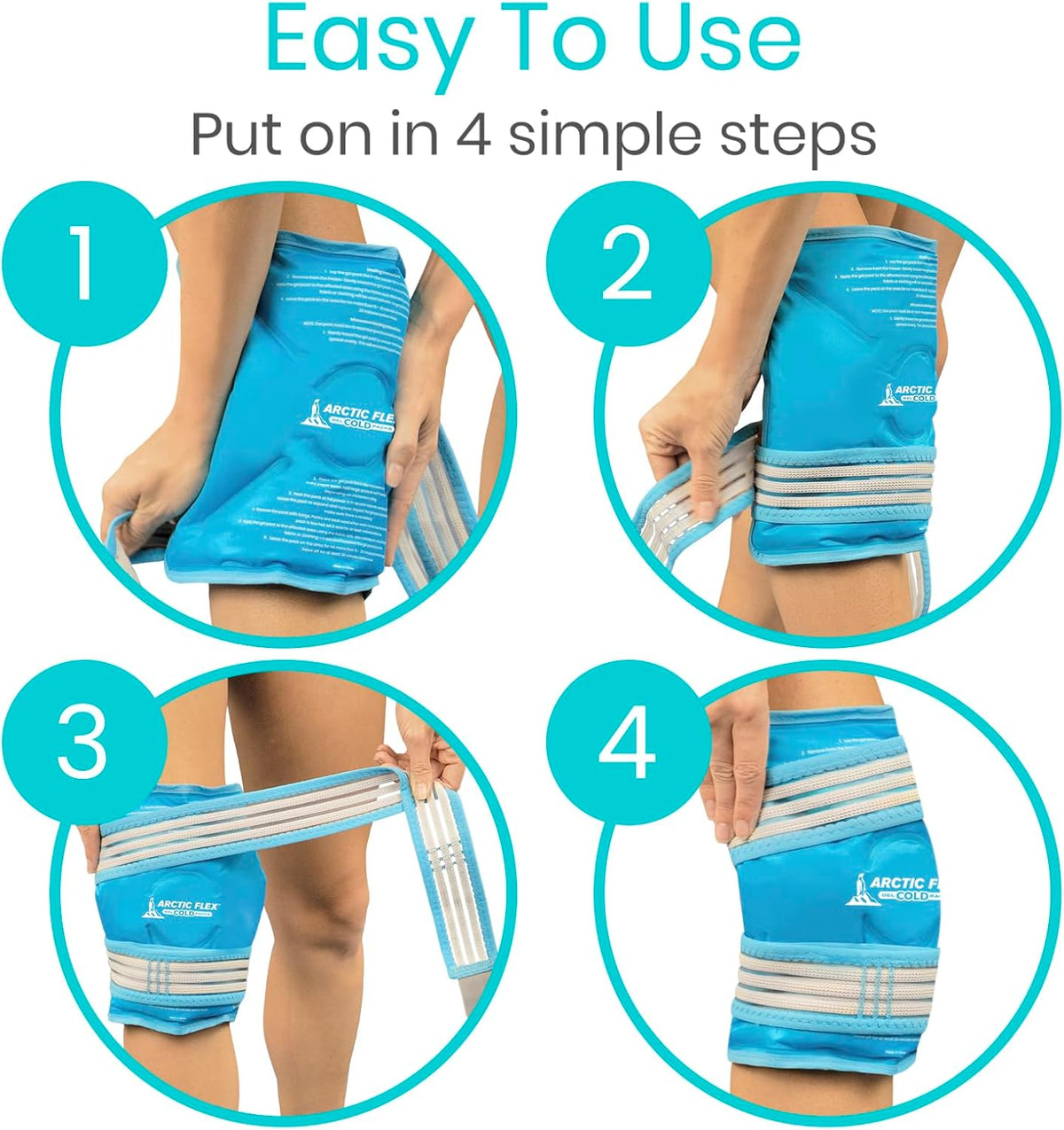Arctic Flex Vive Knee Ice Pack Wrap with Straps for Cold Compression