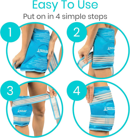 Arctic Flex Vive Knee Ice Pack Wrap with Straps for Cold Compression