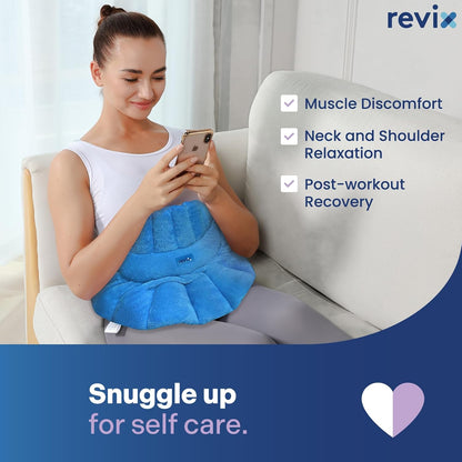 REVIX Microwave Heating Pad for Neck and Shoulders Back, Microwavable Heated Neck Wrap Warmer with Moist Heat, Lavender Aromatherapy Hot and Cold Pack