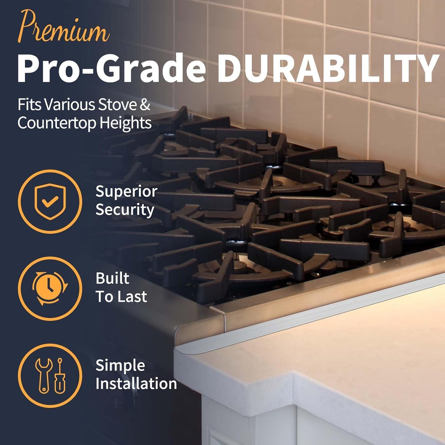 Stove Gap Covers Stainless Steel, 2 Pack Stove Gap Filler Easy Retractable Length 13.8" to 27.5", Width 0.79" Stove Gap Guards Range Trim Kit, Heat Resistant Guard Between Stove Top & Counter