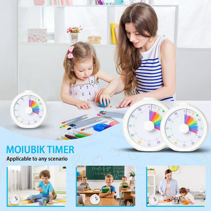 Visual Timer for Kids 60 Minute Countdown Timer Rainbow Disk Desk Timer Clock for Classroom Study Office Kitchen with Silent Operation (Purple)