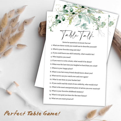 What’s on Your Phone Game Cards Set of 30, 5x7 in Icebreaker Bingo Cards, Greenery Office Team Games, Birthday Party Games for Adults, Back to School - 02