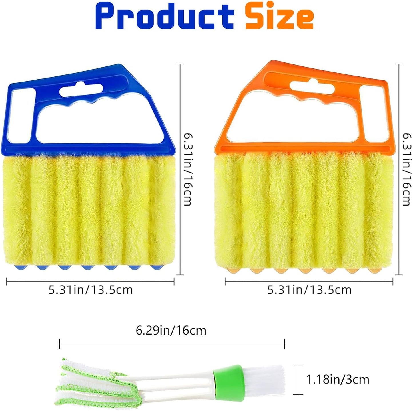 4Pcs Window Venetian Blind Cleaner Duster Tool,Venetian Washable Mini Handheld Brush,7 Fingers Dusting Cleaner and Air Vent Cleaner for Wood Blinds,Air Conditioner Vents,Fans Vents