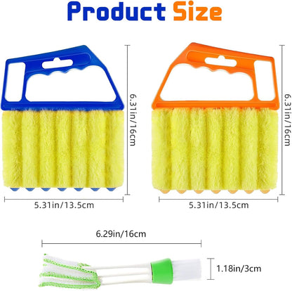 4Pcs Window Venetian Blind Cleaner Duster Tool,Venetian Washable Mini Handheld Brush,7 Fingers Dusting Cleaner and Air Vent Cleaner for Wood Blinds,Air Conditioner Vents,Fans Vents