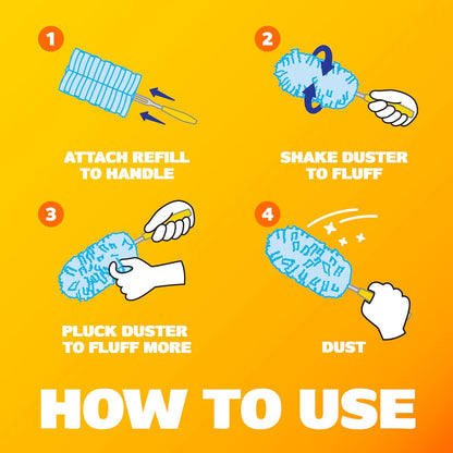 Dusters Refill for Cleaning, Feather & Microfiber Duster Disposable Alternative, for Dusting Furniture, Blinds, Ceiling Fans, Walls, Helps Remove Allergens, New Lemon Scent, 18ct