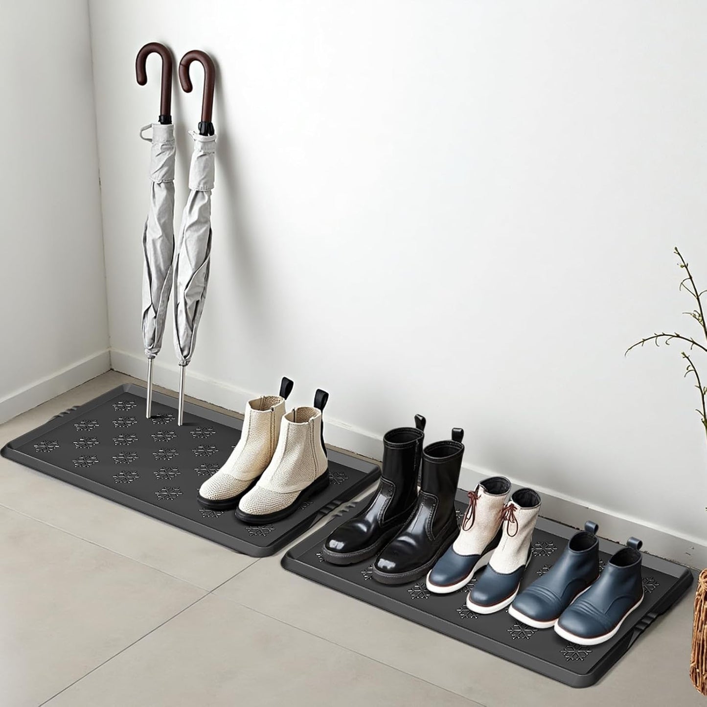 Azadx Heavy Duty Boot Trays Natural Rubber Shoe Mat Tray for Entryway | Ultra Large Boot mat Tray Multi-Purpose for Outdoor Door Mats, Waterproof Durable Shoe Tray 16x42 Inch