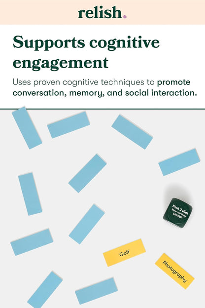 Relish - Dementia Game, Link & Think Hobbies Conversation Card Game - Alzheimer's Activities & Products, Games & Toys for Elderly/Seniors