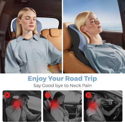 BEBAS Car Headrest Pillow, Ergonomic Neck Pillow with Memory Foam, Black